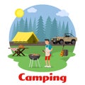 Camping and outdoor recreation concept