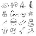 Camping and outdoor vector illustration, Isolated objects