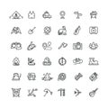 Camping and outdoor vector line icons set Royalty Free Stock Photo