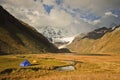 Camping in the Peruvian mountains Royalty Free Stock Photo