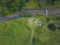 Camping place - aerial view Royalty Free Stock Photo