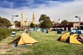 Camping place in front of the Coptic Cathedral in Khartoum, Sudan