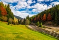 Camping place meadow near forest in mountains Royalty Free Stock Photo