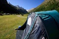 Camping in Pont - Valsavaranche Royalty Free Stock Photo