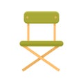 Camping portable chair icon flat isolated vector