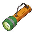 Camping portable flashlight isolated over white transparent background Royalty Free Stock Photo