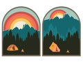 Camping poster sunset landscape