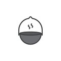 Camping pot filled outline icon
