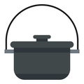 Camping pot icon, flat style