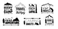 Camping Quotes Lettering and Illustration Set, Camping Stickers Collection, EPS Cut Files for Cutting Machines Like Cricut Royalty Free Stock Photo