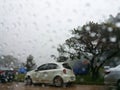 Camping in the rain Royalty Free Stock Photo