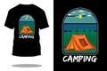 Camping retro t shirt design Royalty Free Stock Photo