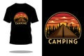 Camping in the forest retro vintage t shirt design Royalty Free Stock Photo