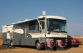 Camping on a sandy beach in the desert