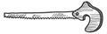 Camping saw sketch. Timber work tool drawing Royalty Free Stock Photo