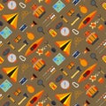 Camping seamless pattern