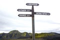 Camping signs on the Landmannalaugar and Laugavegur hiking trail. iceland. Tourism and hiking