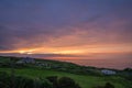 Camping site at dusk in Cornwall Royalty Free Stock Photo