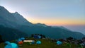 Camping site in mountains for outdoor lovers