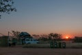 Camping site at the Olifantsrus Rest Camp at sunrise