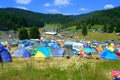 Camping site Rozhen Fair ,Bulgaria Royalty Free Stock Photo