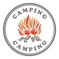 Camping stamp, vintage color