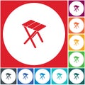 Camping stool icon