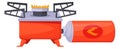 Camping stove. Butane gas burner cartoon icon Royalty Free Stock Photo