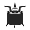 Camping stove vector black icon. Vector illustration furnace travel on white background. Isolated black illustration icon of