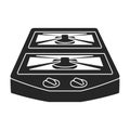 Camping stove vector black icon. Vector illustration furnace travel on white background. Isolated black illustration icon of