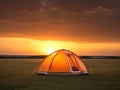 Camping in the sunset Ai Generated Royalty Free Stock Photo