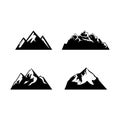 Camping symbols. Abstract high mountain icon set.