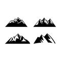 Camping symbols. Abstract high mountain icon set.