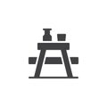 Camping Table outdoors vector icon