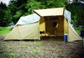 Camping tend in forests, in Dolomiti mountains, noth Italy Royalty Free Stock Photo