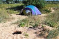 Camping tent on the beach Royalty Free Stock Photo
