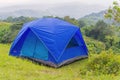 Camping tent in campground at national park Royalty Free Stock Photo