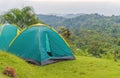 Camping tent in campground at national park Royalty Free Stock Photo