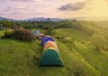 Camping tent in campground at national park Royalty Free Stock Photo