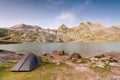 Camping Tent by Estanes Lake during sunsrise