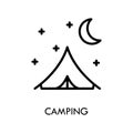 Camping tent flat line icon. Sport and tourism simple vector illustration. Outline sign for mobile concept and web design, store Royalty Free Stock Photo