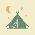 Camping Tent Icon in retro style. Flat Vector EPS Symbol Illustration. Royalty Free Stock Photo