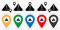 Camping tent icon in location set. Simple glyph, flat illustration element of camp theme icons Royalty Free Stock Photo