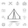 Camping tent icon. Simple outline vector element of camping set icons for UI and UX, website or mobile application Royalty Free Stock Photo