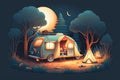 Camping tent illustration Royalty Free Stock Photo