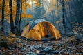 Camping tent, Nature travel concept. generative AI