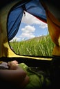 Camping tent near the water