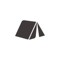 camping tent simple geometric icon vector