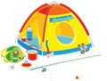 Camping tent of a tourist Royalty Free Stock Photo