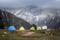 Camping and tenting in triund Royalty Free Stock Photo